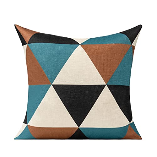 All Smiles 2017ASC316SET4FBA-50X50 Outdoor Throw Pillow Covers Fall Decor Patio 20X20 Set Of 4 Colorful Modern Cushion Cases Cojines Couch Sofa Decoration Porch For Home Living Room Geometric Triangle Orange Yellow thumb #2