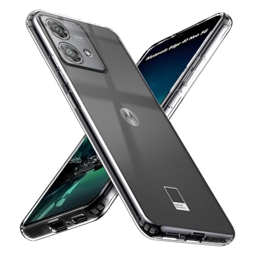 Image of COVERBLACK Soft Rubber Silicone Clear Back Cover for Motorola Edge 40 Neo - Transparent