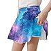 Renewold Girls' Skirts Girls' Skorts with Pockets Elastic Waist 2 in 1 Sports Shorts for Sports Dancing Tennis Running Galaxy Starry Sky Fashion Comfy Summer Fall Spring Winter Clothing 11-12 Years