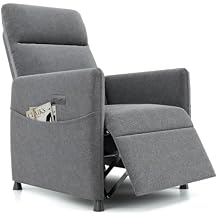 Power Recliner Chair for Adults, Power Lift Recliner with Footrest & Padded Seat, Electric Recliner with USB & 2 Storage Bags, Home Theater Seating for Living Room, Lounge Light Gray - Fabric