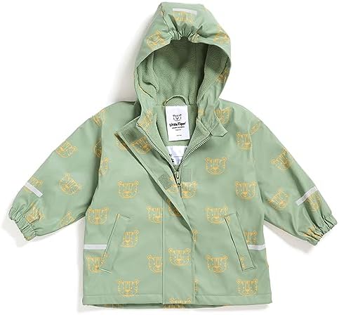 Regenjas voor kinderen | met fleece gevoerd | Oeko-Tex | winddicht | waterdicht | met capuchon | kinder modderjas en -broek voor jongens en meisjes, rood/roze, 86-92