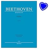 Fidelio op. 72 - Oper in zwei Aufzügen von Ludwig van Beethoven, Friedrich Treitschke - Klavierauszug vokal, Urtextausgabe - Notenbuch mit bunter herzförmiger Notenklammer