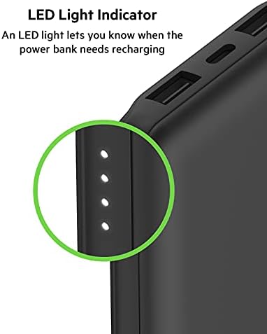 Belkin USB C Portable Power Bank (10000 mAh with 1 USB C Port and 2 USB A Ports for up to 15W Charging for iPhone, Android, AirPods, iPad, and More)  Black