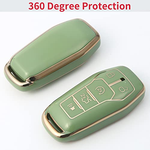 Ljmtbkan Tpu Key Fob Case Cover Suitable For 2013-2016 Ford Fusion 2015-2017 Ford Mustang F-150 Explorer Smart Key Fob #TOP2
