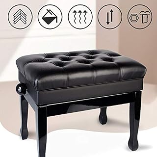 TEmkin Tabouret de Piano Banc de Piano Solo Tabouret de Piano en Bois de Luxe avec Compartiment de Rangement Tabouret de Clavier sans Dossier en Cuir réglable en Hauteur, pour Jouer à la - Les Beatles, Paul McCartney, John Lennon, RIngo Starr, George Harrison TEmkin Tabouret de Piano Banc de Piano Solo Tabouret de Piano en Bois de Luxe avec Compartiment de Rangement Tabouret de Clavier sans Dossier en Cuir réglable en Hauteur, pour Jouer à la – Image 7