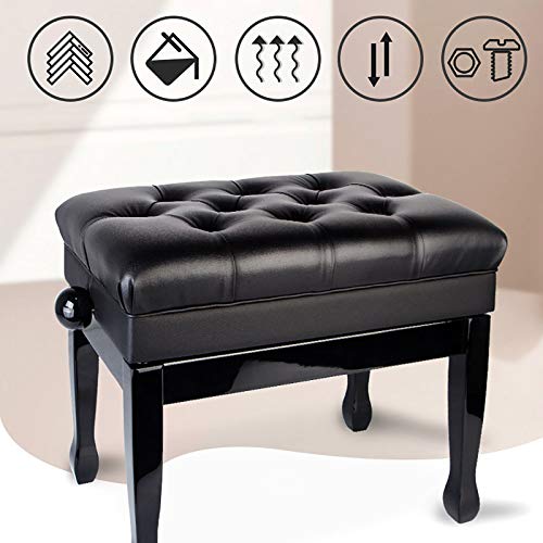 TEmkin Tabouret de Piano Banc de Piano Solo Tabouret de Piano en Bois de Luxe avec Compartiment de Rangement Tabouret de Clavier sans Dossier en Cuir réglable en Hauteur, pour Jouer à la - Les Beatles, Paul McCartney, John Lennon, RIngo Starr, George Harrison TEmkin Tabouret de Piano Banc de Piano Solo Tabouret de Piano en Bois de Luxe avec Compartiment de Rangement Tabouret de Clavier sans Dossier en Cuir réglable en Hauteur, pour Jouer à la – Image 8