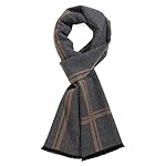 Men's Winter Warm Scarf Premium Cashmere Feel, Luxuriously Soft Long Plaid Pattern