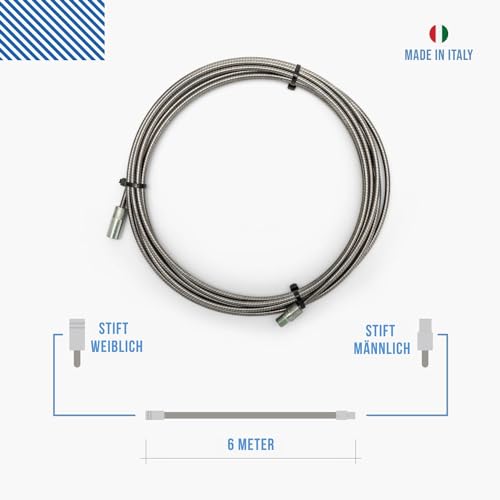 Pelletofen Reinigungsset Flex Ø 80/100/120 mm | Länge 6 m | Gelenk-Ofenrohrbürsten, Nylonborsten, M12-Anschluss | Kompatibel mit BARETTO Zubehör