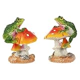 BESPORTBLE 2 Stuks kerstballen kikker sculptuur standbeeld mini-potten ornament paddestoeldecor dier standbeeld hars terrasdecoratie slakken bloempot bonsai snuisterijen