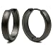 Stainless Steel Curved Face Round Hoop Earrings Brush Gunmetal 20mm
