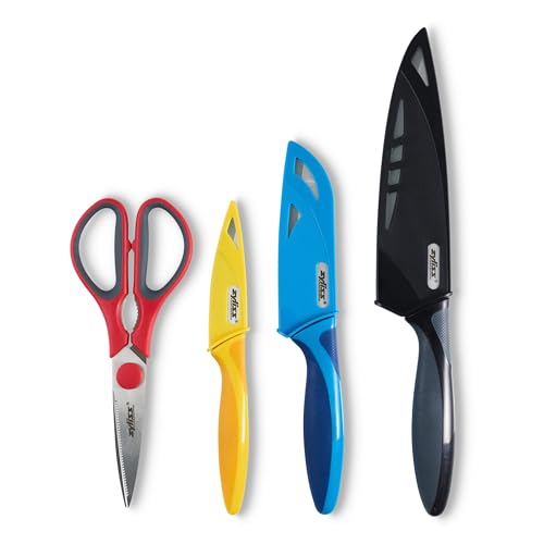 ZYLISS 4 Piece Value Knife Starter Set with Sheath Covers, Stainless Steel