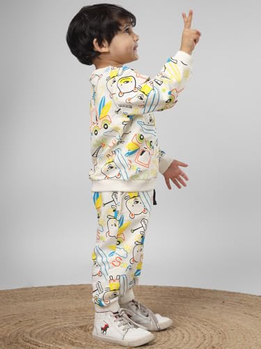 Image of POLKA TOTS 100% Cotton Co-Ord Joggers for Kids | Trendy Sweatshirt & Joggers Set | All Season Wear for Kids, Toddler & Newborn | Soft & Breathable Dress for Boys & Girls | from 6 Months to 8 Years