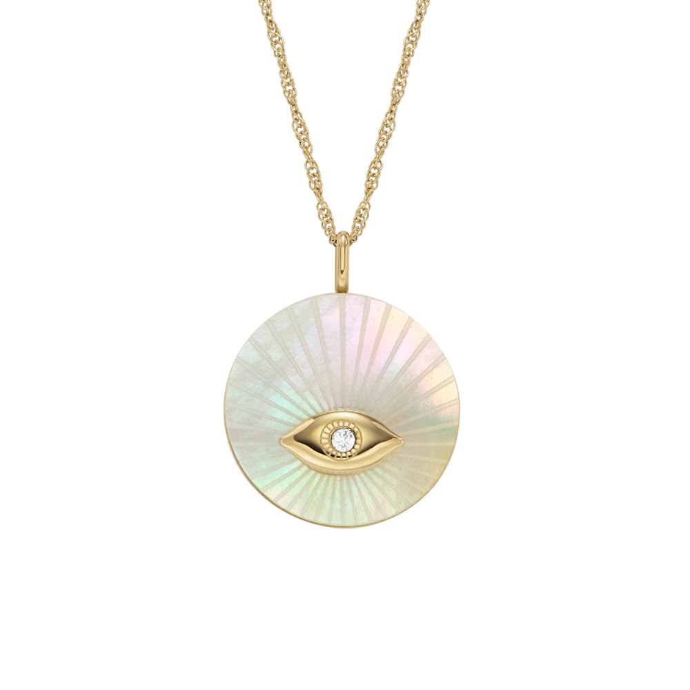 FOSSIL Women's goldfarbene Edelstahlkette mit Karabinerverschluss Runde Halskette mit Anhängern