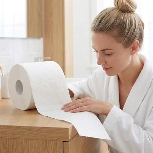12 Rolls 3-Ply Toilet Paper, Ultra Soft Paper Towels, Tissue Paper, Stable 3 Ply Embossed Reinforced Structure, Durable and Highly Absorbent, Suitable for Home, Office, Restaurant, White - Image 5