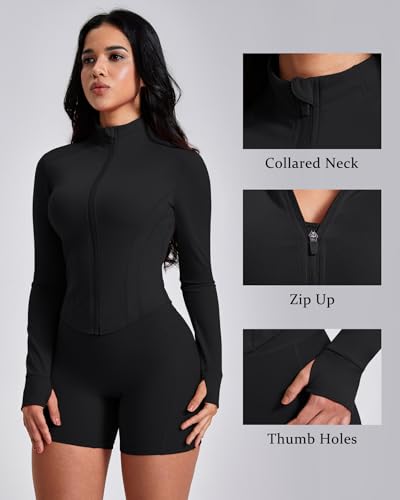 GYM RAINBOW Workout Jackets for Woman Lightweight Athletic Full Zip Running Jacket BBL Cropped Jackets Slim With Thumb Holes - Image 6