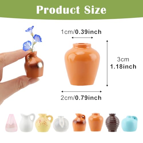 Imanes decorativos mini jarrón, 8 piezas miniatura 2