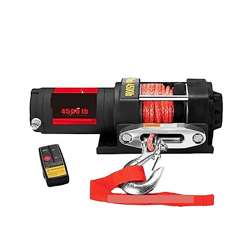 Electric Winch Kit Electric Hoist Dual Motor Automatic Winch Wireless Remote Control System Suitable for 1:10 Remote Control Tracked Vehicle Car Axial 12V Steel Cable Winch For Cars, Home Improvement,