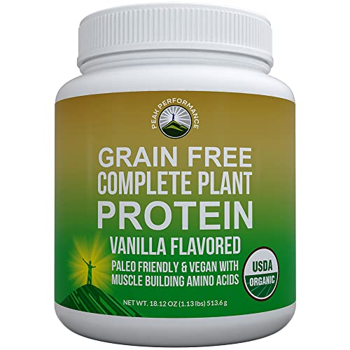 Organic Paleo Grain Free Plant Based Protein Powder Complete Raw Organic Vegan Protein Powder. Amazing Amino Acid Profile and Less Than 1g of Sugar. Hemp Protein Powder, Pea Protein Powder Vanilla