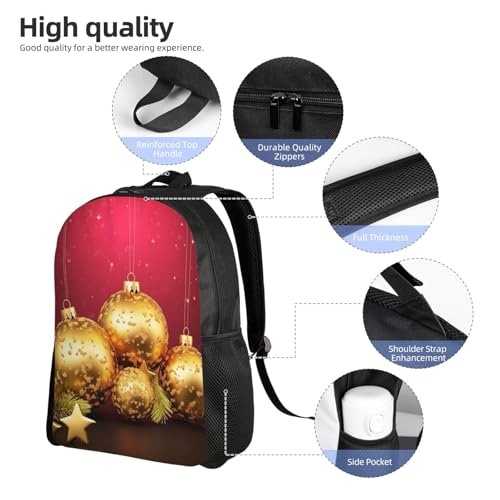 Mochila para mujer y hombre Gold Navidad impermeable miniatura 5
