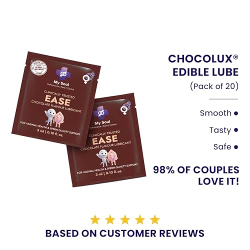 Image of My Soul ChocoLux Chocolate Flavoured Edible Intimate Lube - pH-Balanced, Dermatologically Tested Lubricant (3ml x 10 Sachets) | Safe for Oral, vaginal Use | Intimate-Safe formula - 10 Single-Use Sachets