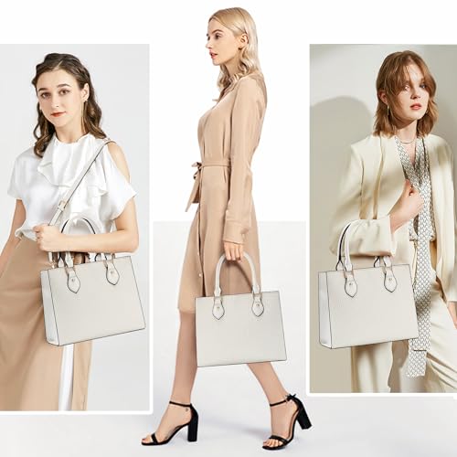 Image of CHICAROUSAL Crossbody Purses and Handbags for Women PU Leather Tote Top Handle Satchel Shoulder Bags (CB White)