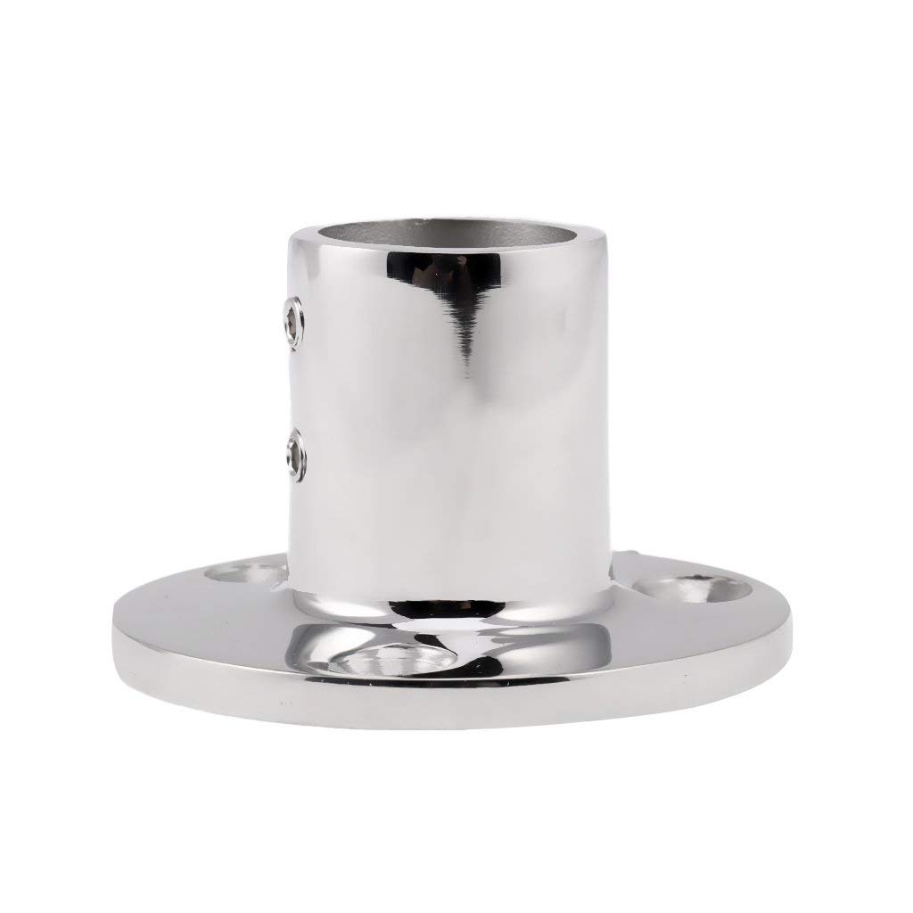 90 Degree Stainless Steel Round Tube Stanchion Base – Marine Grade 316 SS Hand Rail Fitting For Boats & Railings - View #4