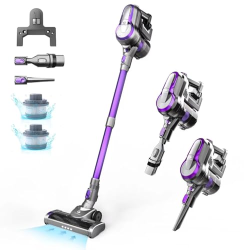 41YMwrKUVeL FixtFixer Akku Staubsauger, 30000Pa/350W Staubsauger Kabellos Saugleistung, Bis zu 55 Min Laufzeit, Staubsauger mit Anti-Tangle-Bürste, Stielstaubsauger für Hartböden,Teppiche,Tierhaare