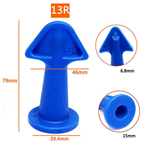 Zoreni 3 Pieces Caulking Tool Sealant Finishing Tools, Silicone Sealant Caulk Nozzle, Silicone Caulking Finisher Grout Scraper Tool for Kitchen Bathroom Window, Tiles or Bricks (Blue)