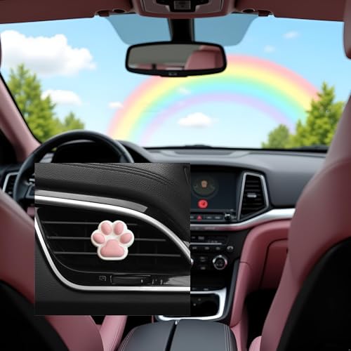 Image of Dog Paw Air Fresheners Car Diffuser Vent Clip, Car Decoration, Cute Interior Accessories for Women, Automotive Air Fresheners, Decorations (Pink, 1)