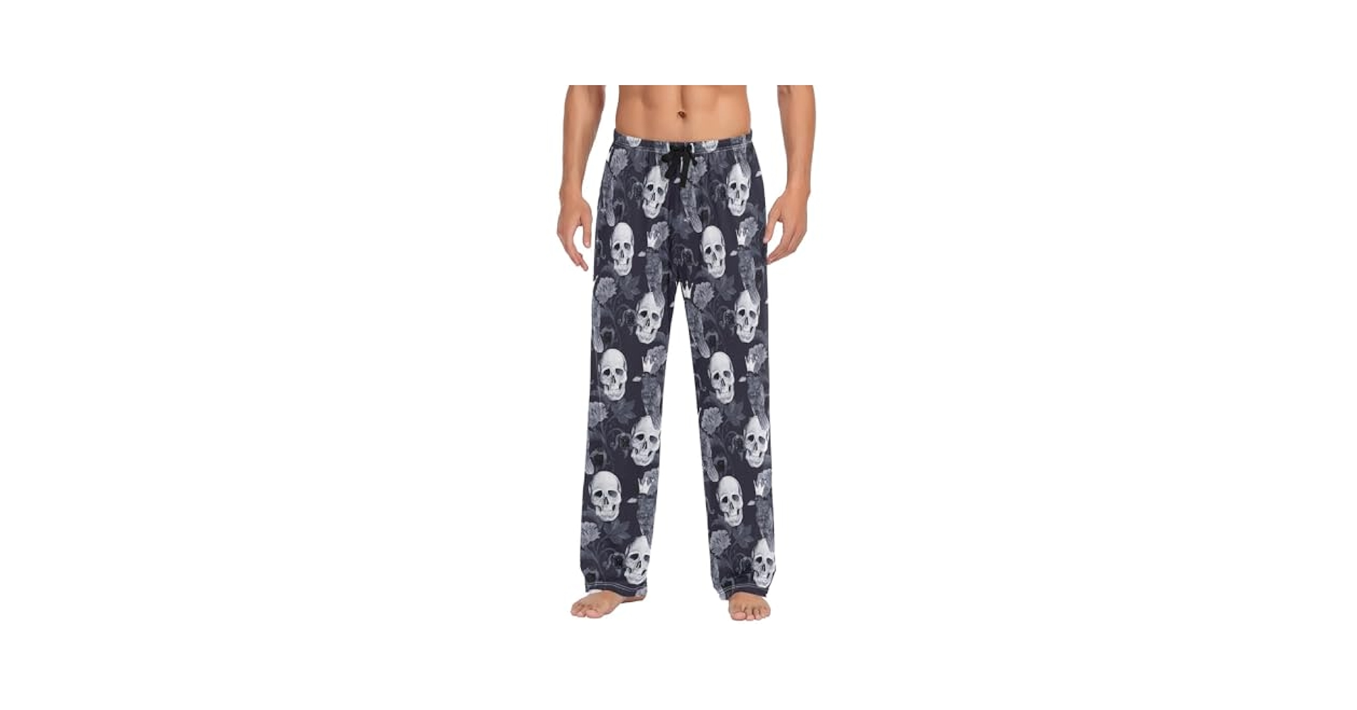 Open yy 花柄 PANELED PAJAMA PANTS Mサイズ YYZZH Crow Skull Floral Men's Pajama Pants Sleepwear Lounge
