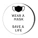 Gift Insanity Cadre photo pop-up 58 mm avec inscription « Wear a Mask Save a Life »