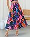 BTFBM Skirts for Women Floral Print Fall Fashion 2025 A Line Elastic High Waist Boho Holiday Maxi Skirt Pockets(Floral Black, X-Large)