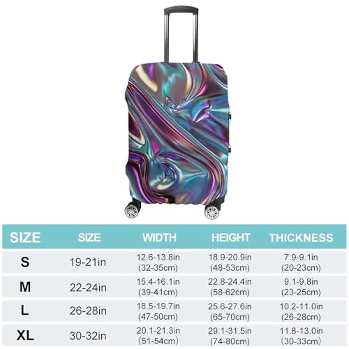 Suitcase Covers for Luggage Washable Luggage Cover Iridescent Liquid Metal Luggages Wheel Covers Elastic Travel Carry On Suitcase Cover Travel Luggages Protector Sleeve Fit 29-32 Inch XL2