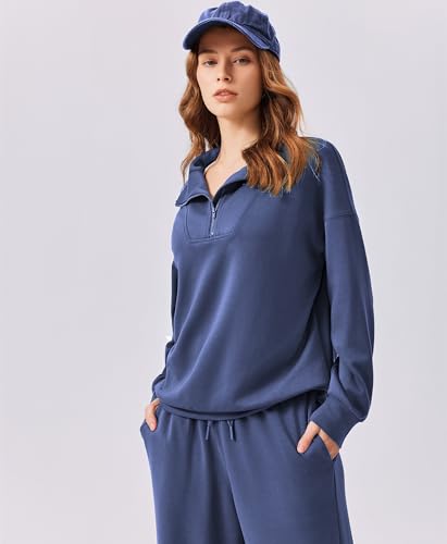 Image of PINSPARK 2 Piece Sets for Women 2026 Fall Outfits Sweatsuit Oversized Sweatshirt Wide Leg Sweatpants Matching Set Tracksuit