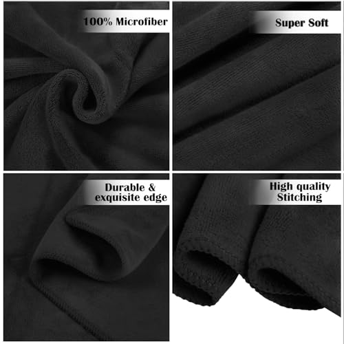 Image of Sassoon Venir Microfiber 1 Piece Men Bath Towel 450 GSM (80x160cm, Black Color) Ultra Soft Material, Towel for Daily use
