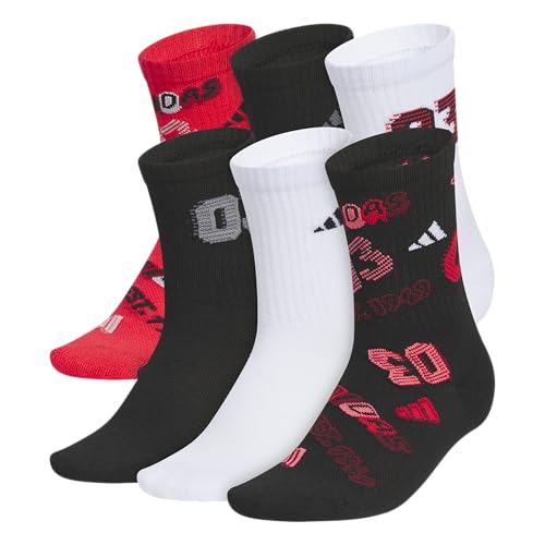 Image of adidas Kids Athletic Cushioned 6-Pack Crew (Little Kid /Big Kid /Adult)