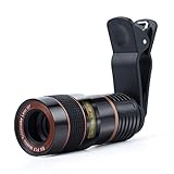 Telescope Camera Lens Morenitor HD 8X Optical Telescope Camera Lens for Mobile Phone with Universal Clip Suitable for iPhone Samsung LG Asus Sony iPad