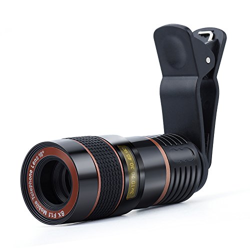 Morenitor Telescope Camera Lens HD 8X Optical Telescope Camera Lens for Mobile Phone with Universal Clip Suitable for iPhone Samsung LG Asus Sony iPad