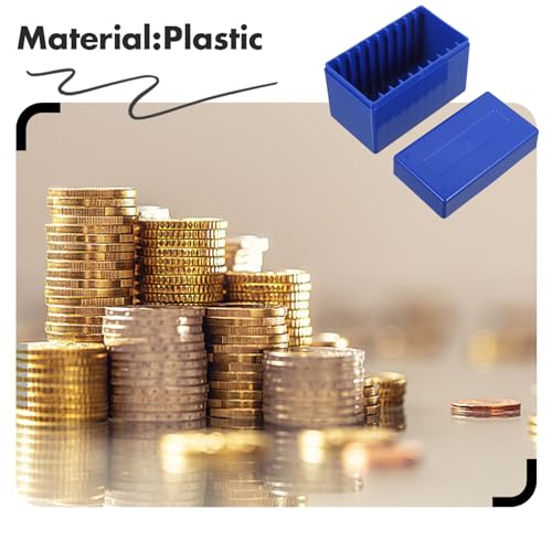Caja Organizadora de Monedas de Plástico Azul miniatura 2