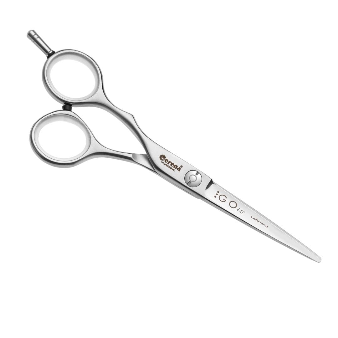 Cerena® – Haarschere GO – Offset Schere in ergonomischer Form – Friseurschere Made in Germany – Haarschneideschere – Haare schneiden, Linkshand, 6,0", 15,5 cm
