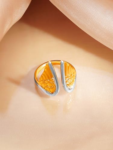 Image of 18K Gold Plated Statement Ring for Women | Stylish Classy Rings | Waterproof and Anti Tarnish Jewellery | Rakhi Gift for Sister | Gifts for Women | 1 Year Warranty*