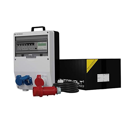 Byggströmfördelare TD-S/FI 16A 2 x 230 V SKH med kabel och räknare franska systemet strömfördelare Doktorvolt 2889