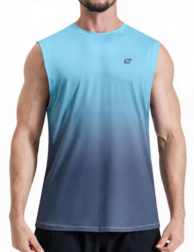 Image of EZRUN Men's Workout Sleeveless Shirts Quick Dry Muscle Swim Shirt Gym Fitness Running Beach Tank Tops