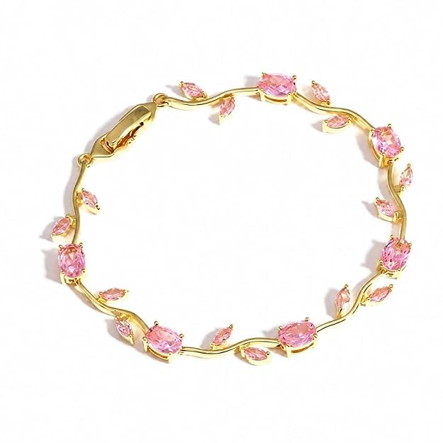 Trending Tulip Bracelet for Women Stylish Latest | Silver and Gold Toned Crystal Floral Tulip Bracelet for Girls & Women | Rapunzel Inspired | Romantic Gift Jewellery-picture-22