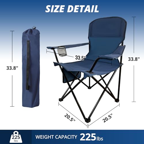 Beach-Camp-Cup-Holder-Storage-Pocket-Waterproof-Bag-Outdoor-Arm-Chair-Supports-225LBS-Cyan
