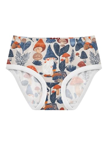 ZZKKO Gnomes and Mushrooms Leaves Girls Underwear Toddler Panties for Girls Comfort Brief Size 2T