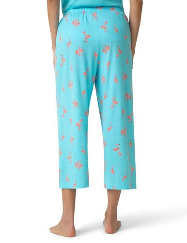Image of HUE Women's Summer Vacation Pajama Separates, Soft, Whimsical Print Pjs with Tropical Beach Themes, Flip Flops, Cocktails