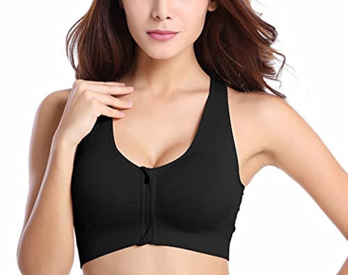 Image of Hiking Gril Women's Zip Front Sports Bra Wireless Post-Surgery Yoga Bras