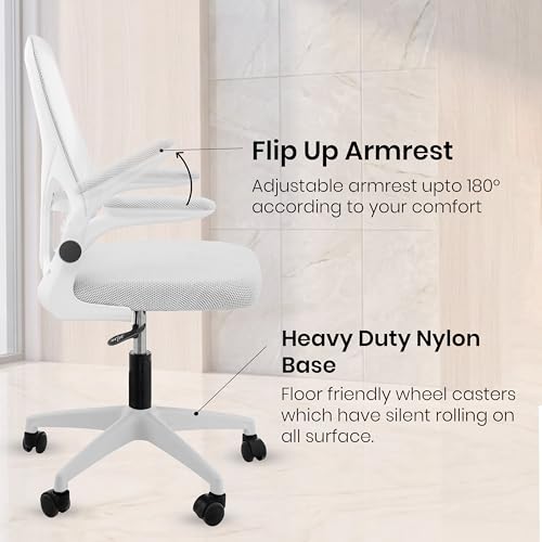 Image of Casa Copenhagen White White | Mid Back Imported Mesh Fabric Boss Office Chair | Y Design Ergonomic Back Support | 2D Aero Design Adjustable Armrests | Synchro Tilt Lock Mechanism | Adjustable Lumbar