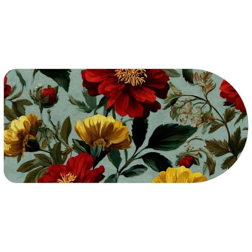 Tapis de souris grand format fini le bureau désordonné motif fleurs 73cm